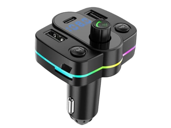Auton FM-lähetinsovitin USB-lataus Handsfree MP3-soitin (Musta)