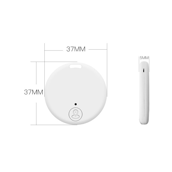 Anti-förlustenhet Rund Bluetooth 5.2 Tvåvägslarm Intelligent Positionering Svart