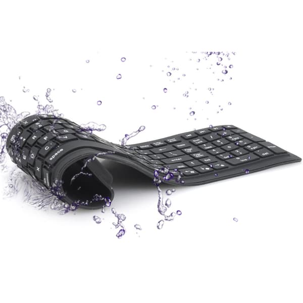 Sammenleggbart tastatur IP67 Bluetooth silikontastatur, støtter PC, Mac, Android + IOS