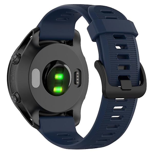 Garmin Forerunner 945/ 935 -vaihtohihna, teräksinen solki, tekstuuripintainen silikoniranneke Midnight Blue