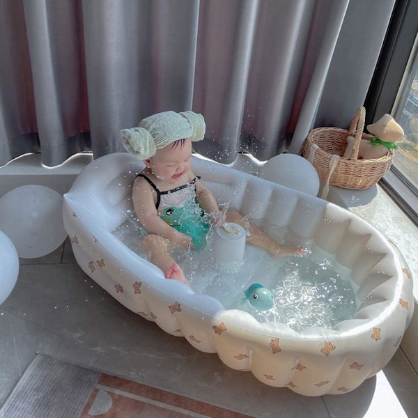 Sammenleggbart oppblåsbart babybadekar - bjørn