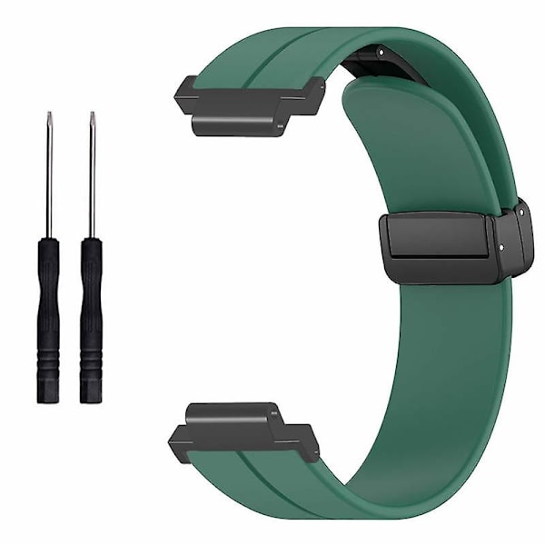 Magneettinen solki Silikonihihna Ranneke Garmin Forerunner 220/230/235/735xt/620/630 Army Green