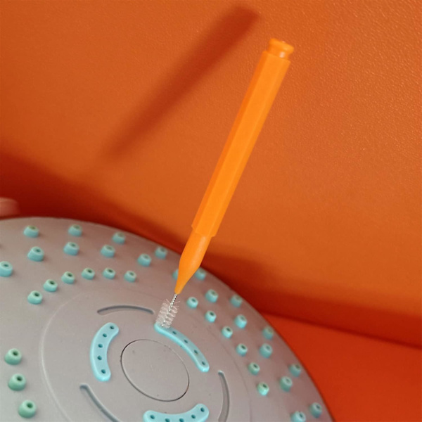 5 st duschhuvudsrengöringsborste, nylon för små hål, återanvändbara flaskrörborstar med låda, rengöring av duschmunstyckeshål
