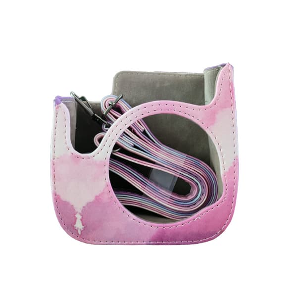 Fodral - För Mini 12 Instantkamera, PU Molnmålning Kamerafodral (Rosa)