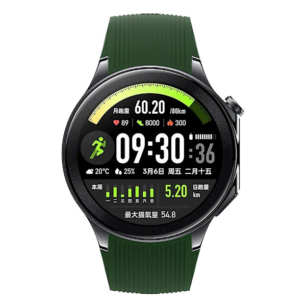 Til Oppo Watch X Udskiftning Blød Silikone Rem Justerbar Urrem Army Green