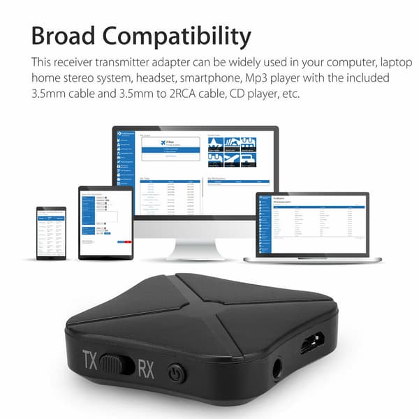 Bluetooth-mottaker 2-i-1 trådløs Bluetooth 4.2 lydsender