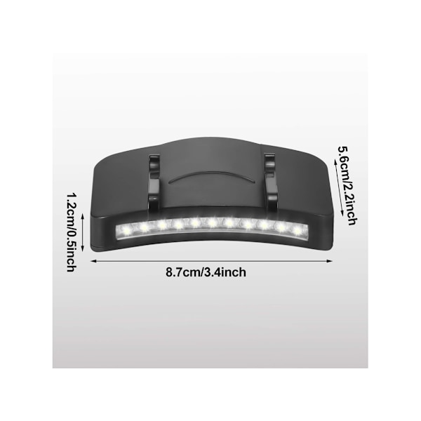 4 kpl Lippisvalaisin 11 Led Lippisvalot Klipsillä Kiinnitettävä Päälampun Paristokäyttöinen Vedenpitävä Musta Lippalampun
