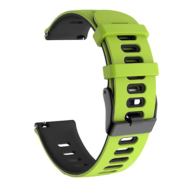 22mm tofarget dobbel farge silikon klokkearmbånd for Samsung Galaxy Watch3 45mm / Garmin Venu 3 Lime Black