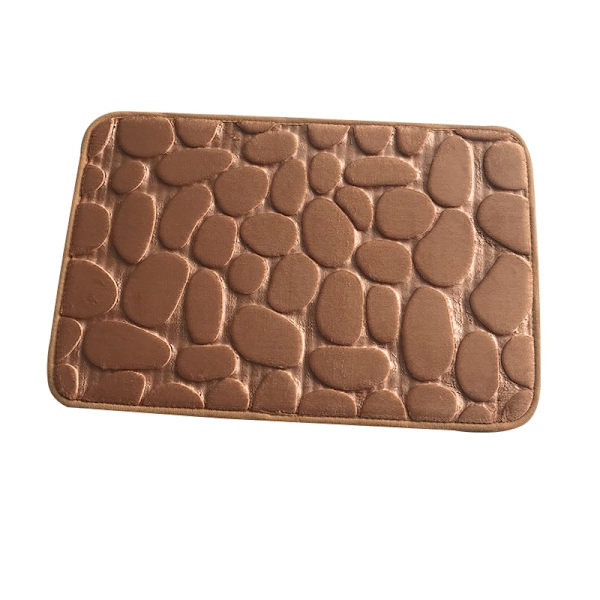 Badrumsmatta Halkfria mattor i handfat Badkar Sidogolv Matta Duschrum Dörrmatta Memory Foam Pad Kullersten präglad brown 40*60cm