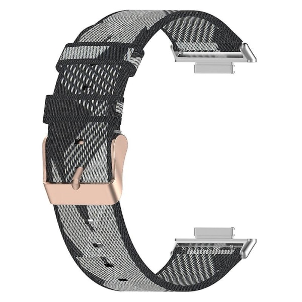 För HuaweiWatch Fit 2 för Smart Watch Nylon Loop Strap Armband Andas handled Gray stripes