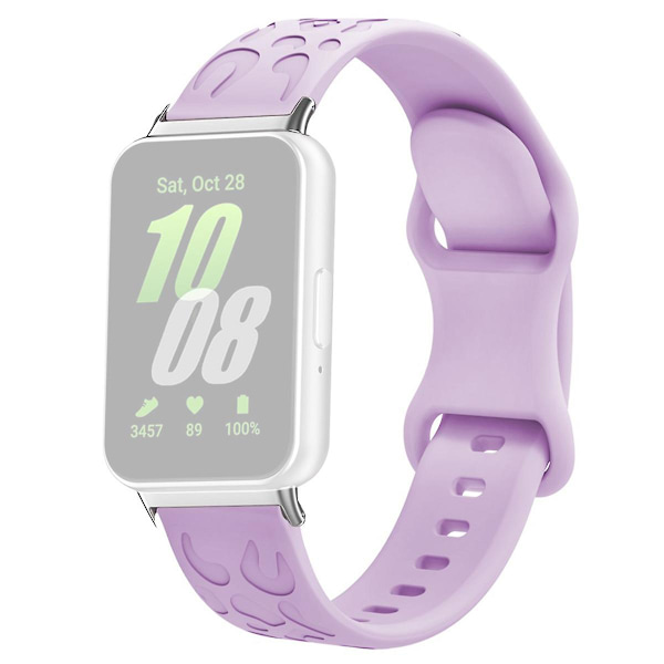 For Samsung Galaxy Fit silikone urrem med leopardprint - Udskiftningsurrem Lavender