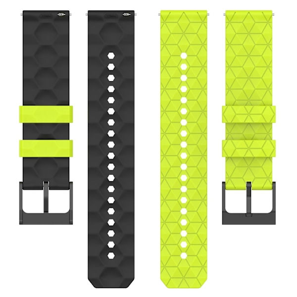 Fodboldmønster Dual-farvet 22mm silikoneurrem til Huami Amazfit GTR 4 46mm Black, Lime Black I Garmin Forerunner 255