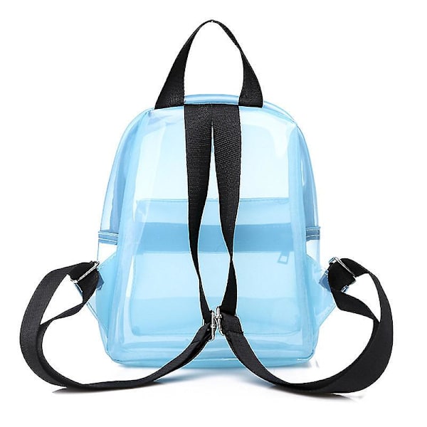 Dam Pvc klar vattentät ryggsäck Tonåring Transparent skolväska Girls Blue