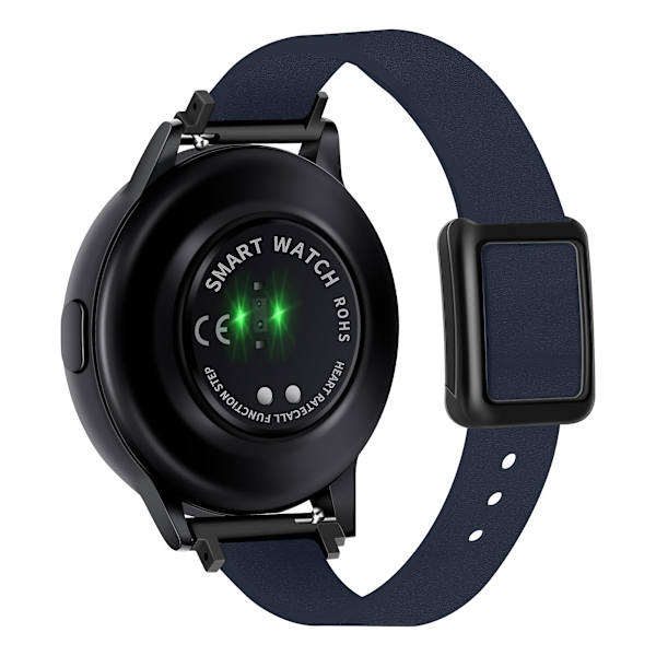 20mm läderklockarmband för Samsung Galaxy Watch6 Classic 47mm 43mm, med magnetiskt viklås Midnight Blue Black Buckle
