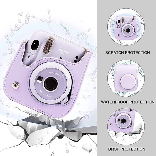 Etui - Til Instax Mini 9 Kamera, PU Læder Etui (Blå)