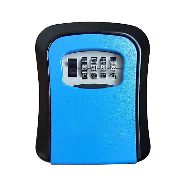 Key Lock Box 4 Position Kombination Vægmonteret Nøgle Sikker Sikker Opbevaringsboks blue