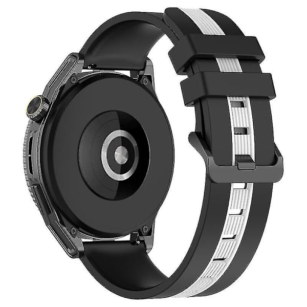 Sportremme til Huawei Watch GT 3 SE/Watch GT, dobbelt 22mm urrem blød åndbar silikonesrem Black White