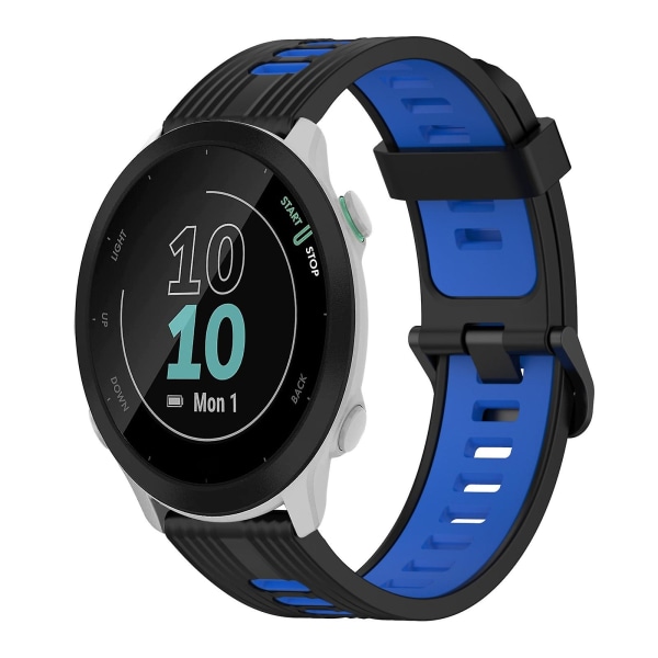 20 mm silikone urrem til Garmin Forerunner 158 Black Blue