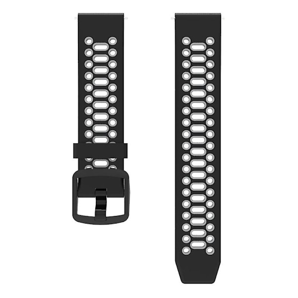 Dubbelfärgat 20 mm silikonarmband för Coros Pace 2/Garmin vivoactive 5/GarminActive 5/Venu Sq 2 Black Grey