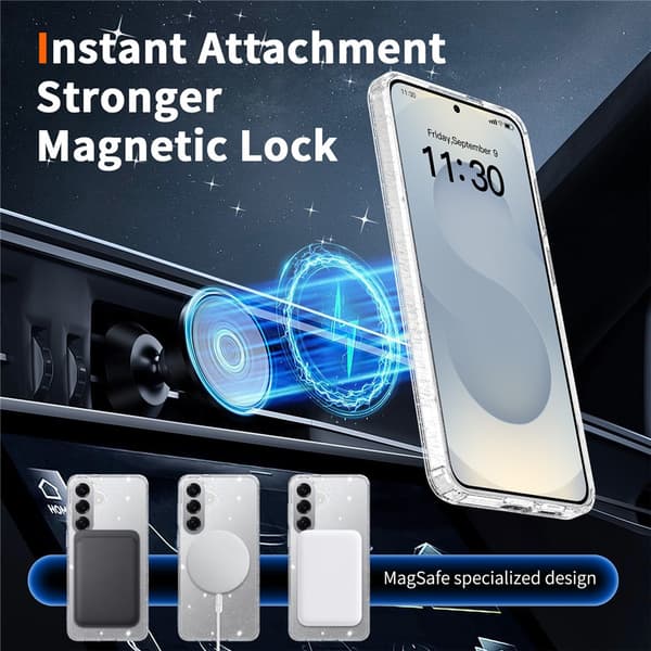 Deksler til Samsung Galaxy S26, magnetisk med skjermbeskytter White