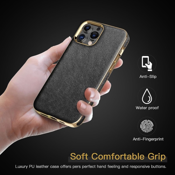 Beskyttelsesetui i læder iPhone 13 Black