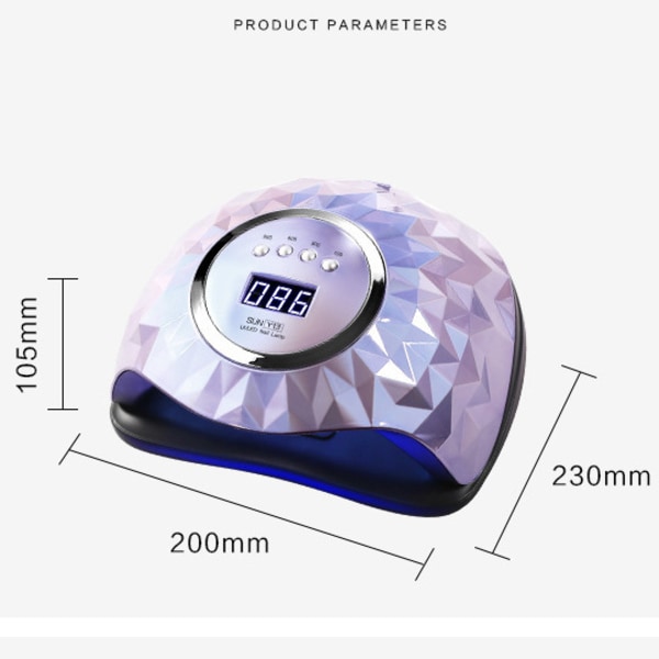 248W UV LED Nagellampa, med 60 LED-lampor, snabbare härdande lampa LED-nageltork med 4 timers lila