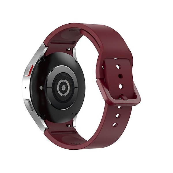 Samsung Galaxy Watch 5 40mm/44mm / 5 Pro 45mm / Watch4 40mm/44mm -rannekke, silikoni, rannekkeen vaihto Wine Red