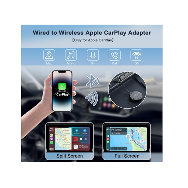 Carplay Adapter Utan Uppdatering Konvertera För Apple Svart