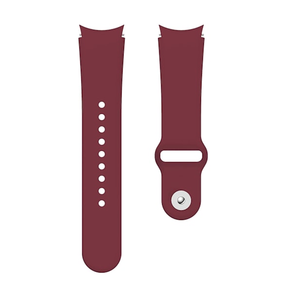 For Samsung Galaxy Watch4 40mm/44mm/ Watch4 Classic 42mm/46mm Hurtigutløselig klokkebånd Silikon klokkestropp 20mm Erstatningsklokkebånd med knapp Wine Red