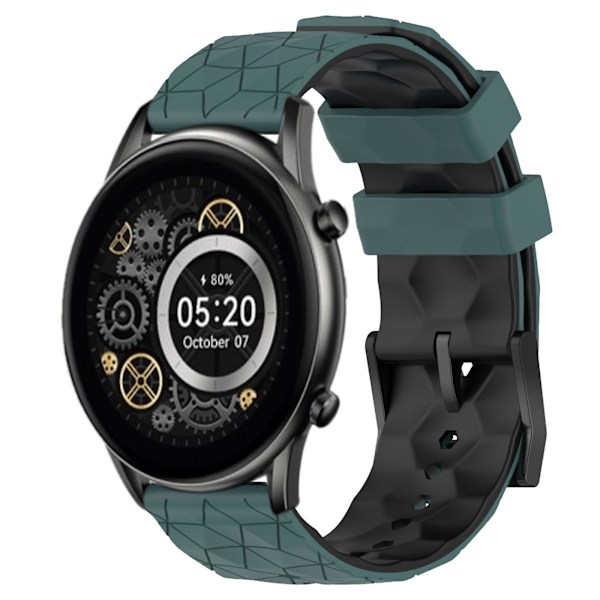 Tvåfärgat silikonarmband för Xiaomi Haylou RT2 LS10 Olive Green   Black