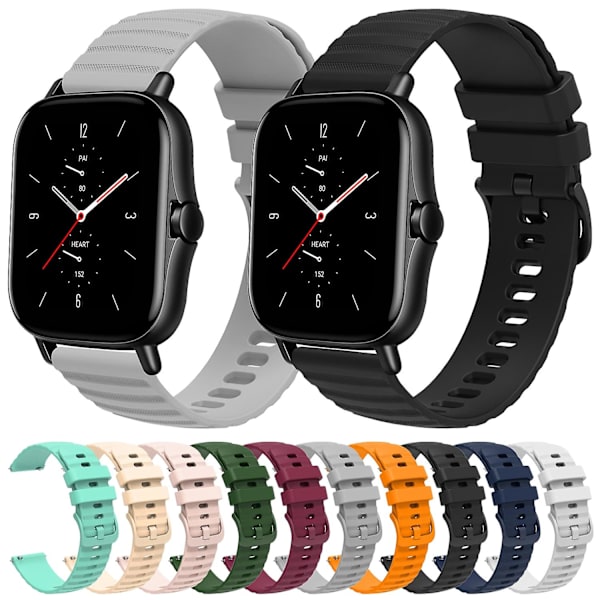 Solid Color Silikonurrem til Amazfit GTS 2E Wine Red
