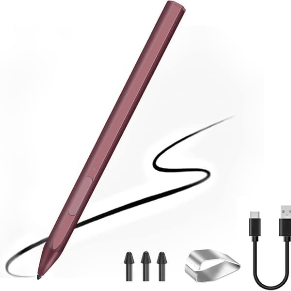 Styluspen - Til Surface Pro 5/6/7 Pro X Tablet, 4096 Niveauer Tryk Håndfladeafvisning (Sølv)