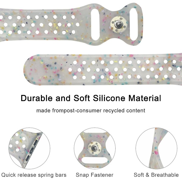 Klockarmband för Apple Watch Series 9 8 7 41mm/SE (2023) SE (2022) 6 5 4 SE 40mm/3 2 1 38mm handledsrem Transparent E Apple Watch Series 9 4