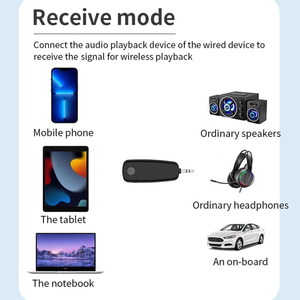 Bluetooth 5.2-mottaker sender lav latens lydadapter