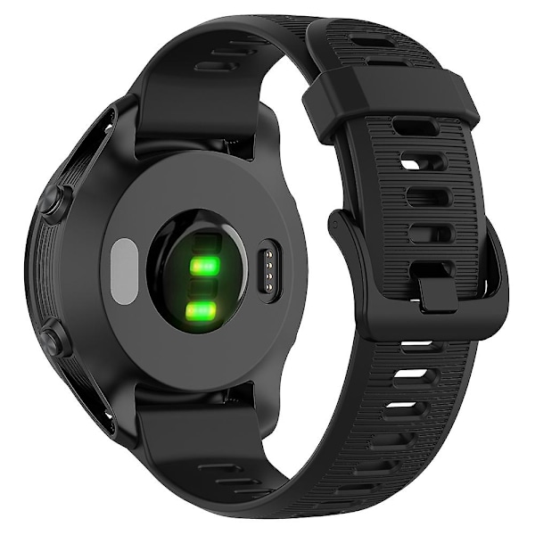 For Garmin Forerunner 945/ 935 Erstatningsarmbånd Stålspenne Teksturert Silikonurrem Black