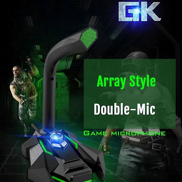 Gk Desktop 3,5 mm stik Dual Mic kondensatormikrofon Red