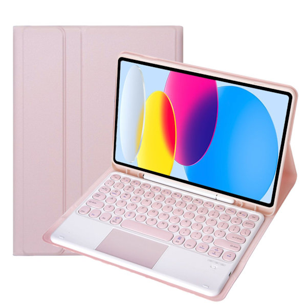 Tastatur Etui til Samsung Galaxy Tab S6 Lite 10.4 P610/615(2022), Aftageligt Bluetooth Tastatur Pink A