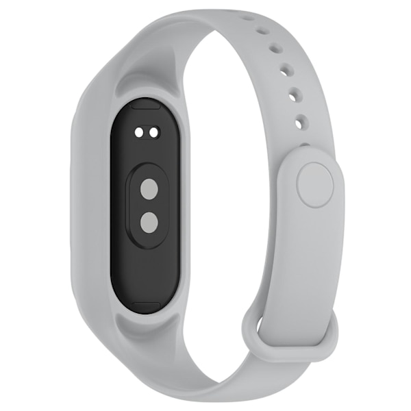 For Xiaomi Smart Band 8 udskiftning silikone urrem integrere armbånd med etui Grey, Grey I Xiaomi Smart Band 8