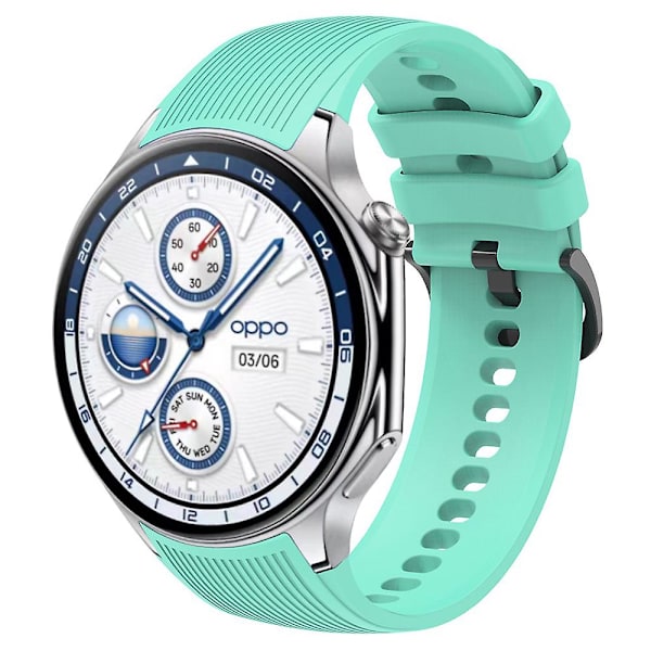 For Oppo Watch X udskiftning blød silikone rem justerbar urrem Teal