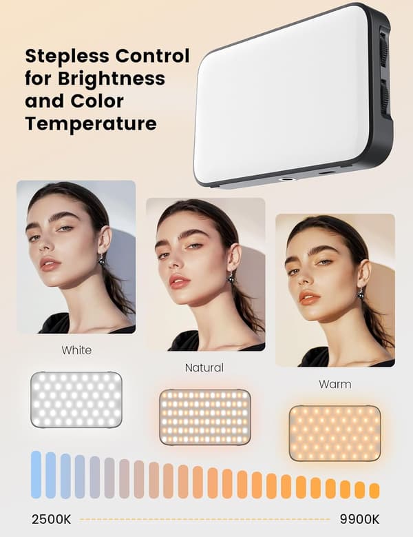 Selfie Lys 96 Led Med Blød Diffuser & Indbygget Stativ, Genopladelig Clip Fill Light