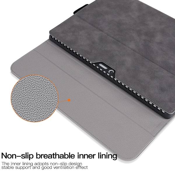 Etui for Microsoft Surface Pro X, PU-lær med pennholder (blå)