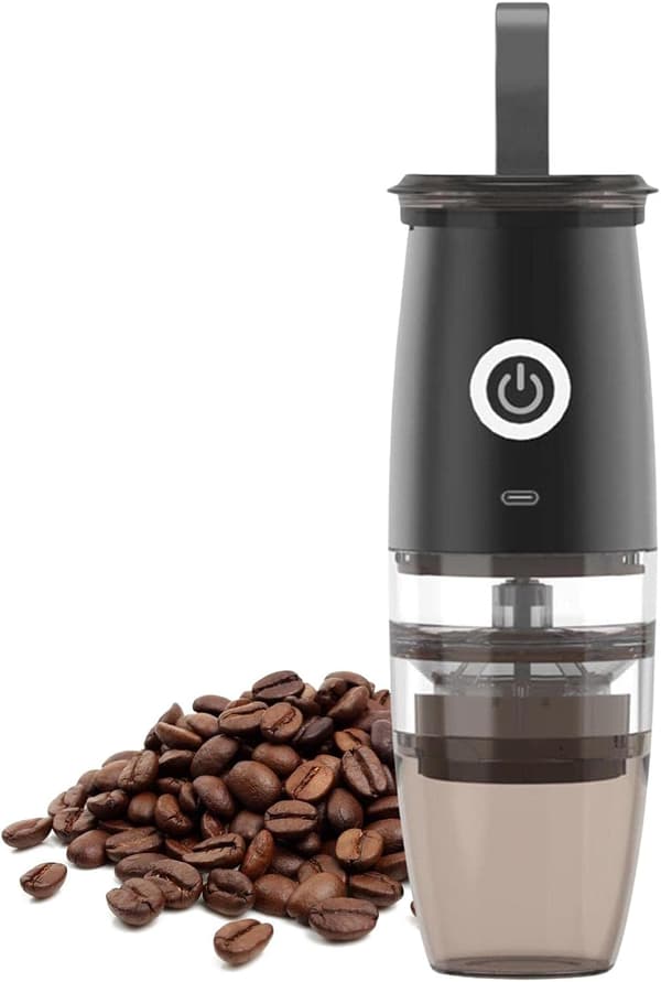 Elektrisk kaffekværn, 7.4V, 150ml, 5 kværneindstillinger (sort)