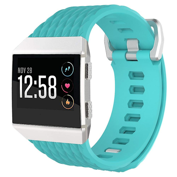 For Fitbit Ionic Dragon Scale Texture Silikonurrem med Spænde, Størrelse:S(Hvid) S Mint Green