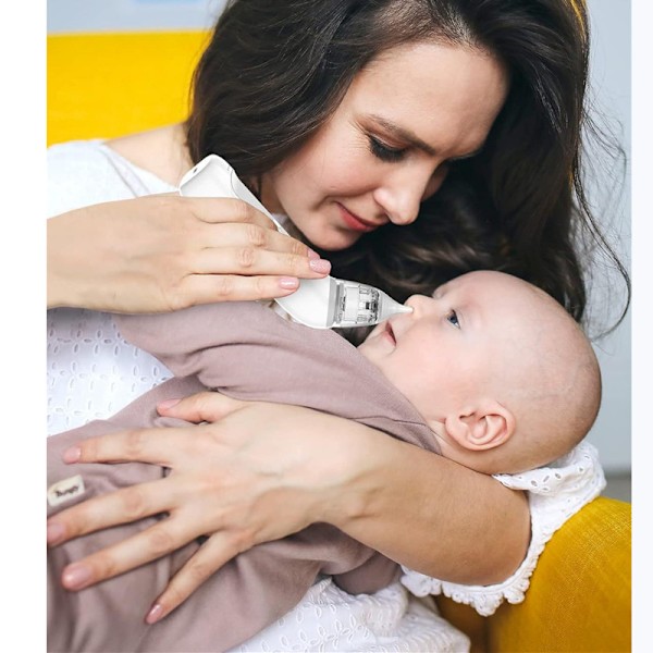Elektrisk næsesuger til baby med 3 silikonespidser, justerbart sugeniveau, musik og lys beroligende funktion