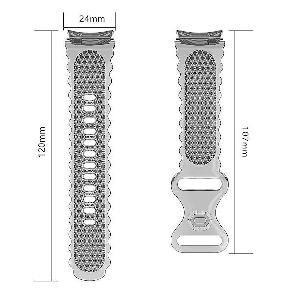 Tpu-ranneke Samsung Galaxy Watch4 40mm 44mm / Watch 5 40mm 44mm, puolikuun muotoinen kukkareunus läpinäkyvä ranneke Transparent Blue