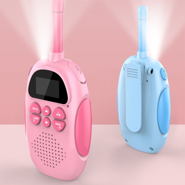 2 STK Walkie Talkie for barn USB Lading Barneradiomottaker Walkie-Talkie Bursdagsgave Barn Gutter Jenter Utendørs minileker pink