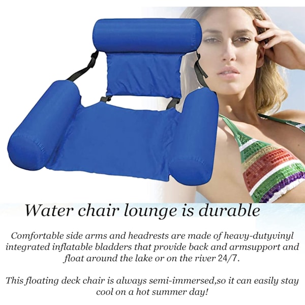 Luksus Oppustelig Vand Lounger - Holdbar Pvc Flydende Sengesofa (Gul)