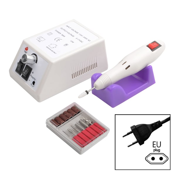 Elektrisk Nagelfilsmaskin - Nagelslipare 0-20000Rpm Polering Och Avlägsnande Av Nagelfärg White