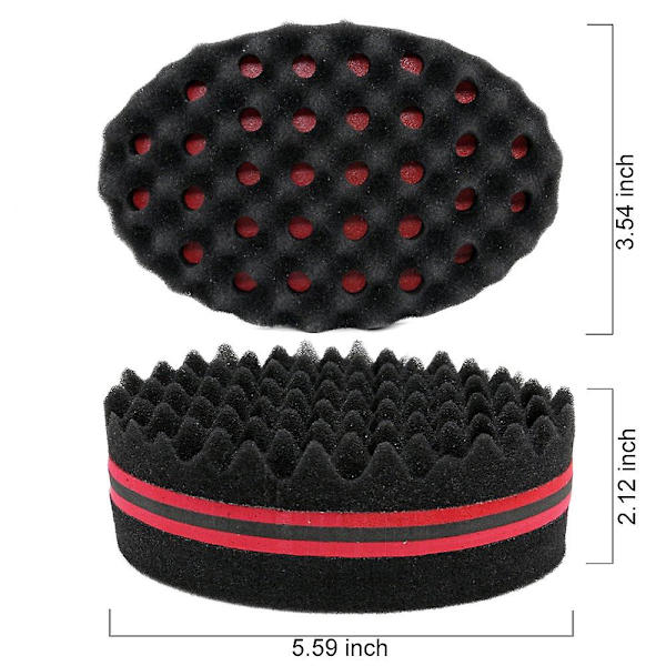 2 stk Små hull Hårtwist Svamp Barber Brush For Dreads Låsing Twist Afro Curl Coil Kampleieverktøy