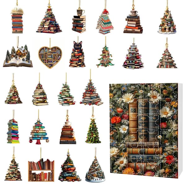 Adventskalender 2D Bokpynt Stablet Tre, 24 Dagers Nedtelling